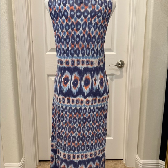 Tommy Bahama Blue and Orange Patterned Sleeveless Bodycon  Dress, medium - Picture 2 of 4